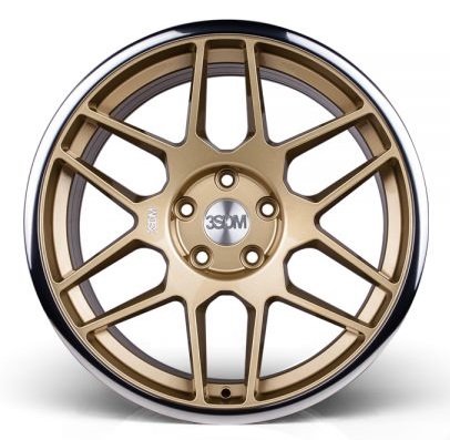 NEW 18" 3SDM 0.09 ALLOY WHEELS IN GLOSS GOLD WITH POLISHED LIP WITH DEEPER CONCAVE 9.5" REAR et42/40